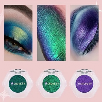 Optical chameleon Eyeshadow Powder Metal Photosensitive highlighter Glitter Glitter 12 colors  OEM/ODM