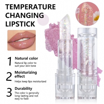 Cross Border 3 Color Temperature Change Lip Gloss Flash Anti-Cracking Long-lasting Moisturizing Lip Oil Hydrating Jelly Lipstick Makeup OEM/ODM