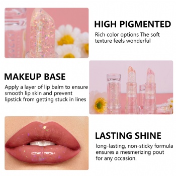 Cross Border 3 Color Temperature Change Lip Gloss Flash Anti-Cracking Long-lasting Moisturizing Lip Oil Hydrating Jelly Lipstick Makeup OEM/ODM
