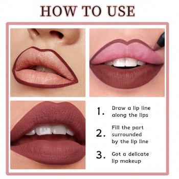 12-color matte Mist Lip Liner Waterproof Finishing Line Pencil Nude Lipstick Pen with pencil sharpener OEM/ODM