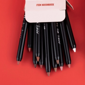 12-color matte Mist Lip Liner Waterproof Finishing Line Pencil Nude Lipstick Pen with pencil sharpener OEM/ODM