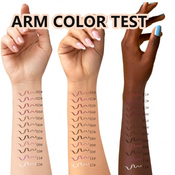 12-color matte Mist Lip Liner Waterproof Finishing Line Pencil Nude Lipstick Pen with pencil sharpener OEM/ODM