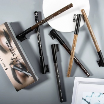 Cross Border Eyebrow Brush Eyebrow Pencil Set six-color wooden pole Eyebrow pencil Waterproof, non-smudging and non-decolorizing makeup pencil  OEM/ODM