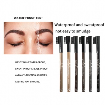 Cross Border Eyebrow Brush Eyebrow Pencil Set six-color wooden pole Eyebrow pencil Waterproof, non-smudging and non-decolorizing makeup pencil  OEM/ODM