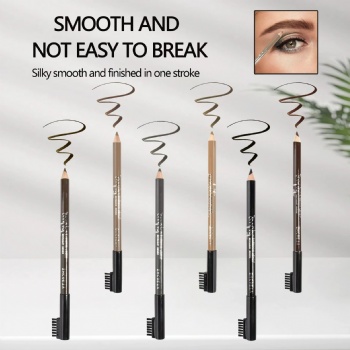 Cross Border Eyebrow Brush Eyebrow Pencil Set six-color wooden pole Eyebrow pencil Waterproof, non-smudging and non-decolorizing makeup pencil  OEM/ODM