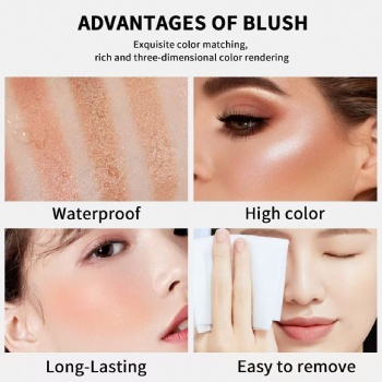 Cross Border Beauty Highlight Six Color Blush Natural Brightening Three-dimensional Contouring Long Lasting waterproof and sweat resistant Blush contouring all in one  OEM/ODM