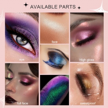 Optical chameleon Eyeshadow Powder Metal Photosensitive highlighter Glitter Glitter 12 colors  OEM/ODM