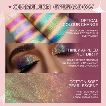 Optical chameleon Eyeshadow Powder Metal Photosensitive highlighter Glitter Glitter 12 colors  OEM/ODM